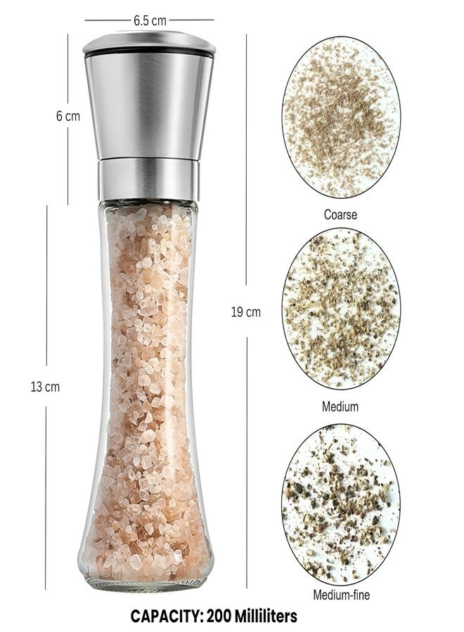 JIGSHTIAL مطحنة ملح وفلفل جيغشتيال مع إمكانية تعديل درجة الخشونة، مطحنة فلفل، مطحنة ملح، مطحنة فلفل أسود (عبوة واحدة) - Image 2